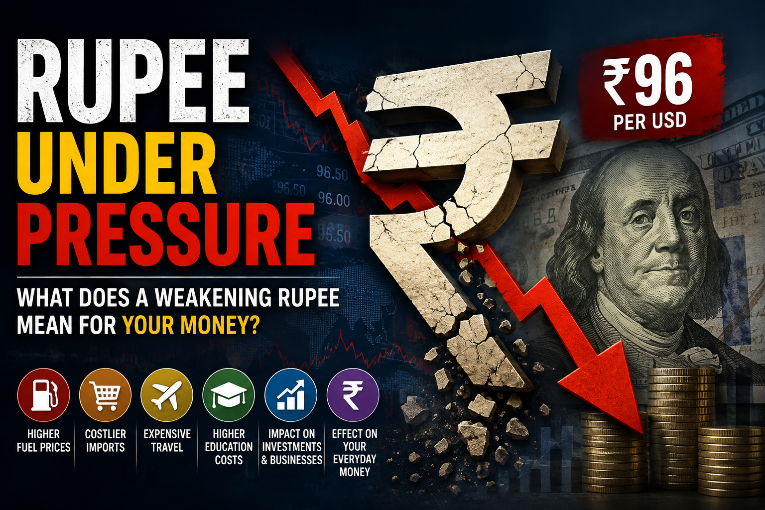 The Rupee at ₹96: What Does a Weakening Rupee Mean for Your Money?